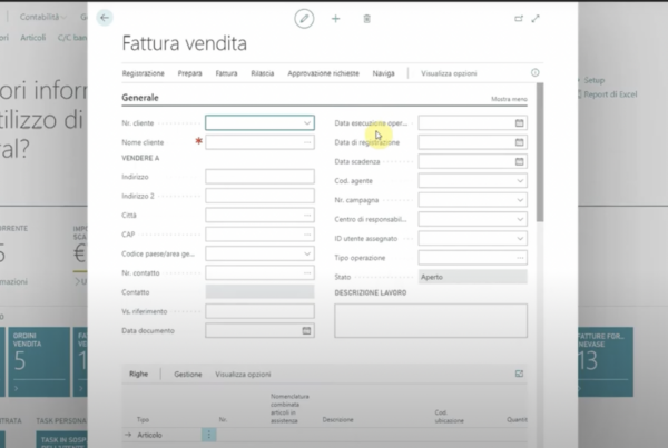 Come creare una fattura di vendita con Business Central